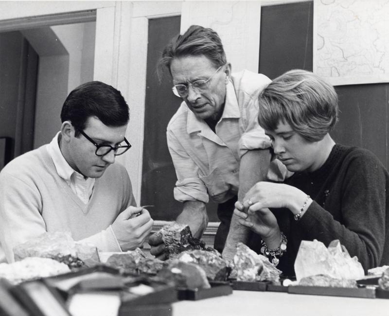 rocky rice with students in black and white historical photo